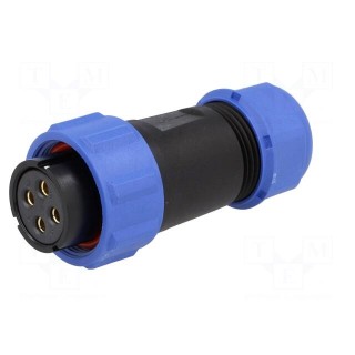 SP21 | plug | female | PIN: 4 | IP68 | 7÷12mm | screw terminal | for cable