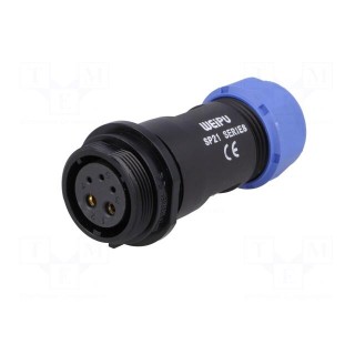 SP21 | plug | female | PIN: 5(2+3) | IP68 | 7÷12mm | soldering | for cable