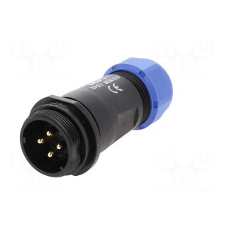 SP21 | plug | male | PIN: 4 | IP68 | 7÷12mm | soldering | for cable | 500V