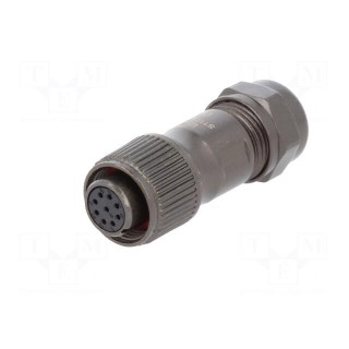 Plug | female | ST12 | PIN: 9 | IP67 | 5÷8mm | 3A | soldering | for cable