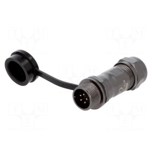 ST12 | plug | male | PIN: 5 | IP67 | 5÷8mm | 5A | soldering | for cable | 180V