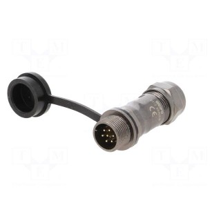 ST12 | plug | male | PIN: 7 | IP67 | 5÷8mm | 5A | soldering | for cable | 125V