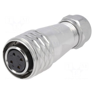 Plug | SA16 | female | PIN: 4 | IP67 | 5÷8mm | 5A | soldering | for cable