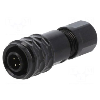 Plug | SA6 | male | PIN: 4 | IP67 | 3.5÷4mm | 3A | soldering | for cable | 30V