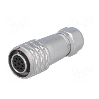 SF12 | plug | female | PIN: 9 | IP67 | 4÷6.5mm | 3A | soldering | for cable