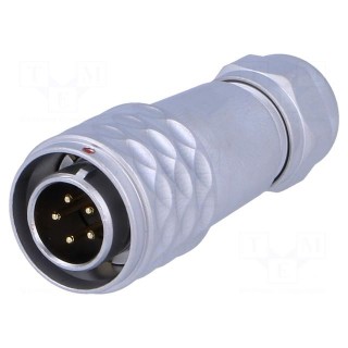 SF12 | plug | male | PIN: 5 | IP67 | 4÷6.5mm | 5A | soldering | for cable