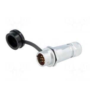 SF12 | plug | male | PIN: 7 | IP67 | 4÷6.5mm | 5A | soldering | for cable