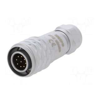 SF12 | plug | male | PIN: 9 | IP67 | 4÷6.5mm | 3A | soldering | for cable