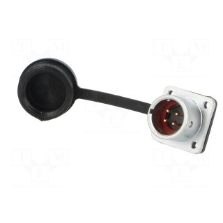 SF12 | socket | male | PIN: 4 | IP67 | 5A | soldering | 200V | 0.75mm2