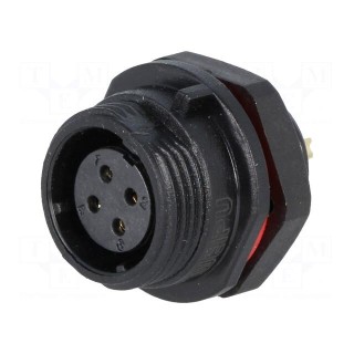 Socket | SP13 | female | PIN: 4 | IP68 | 5A | soldering | 200V | 0.75mm2