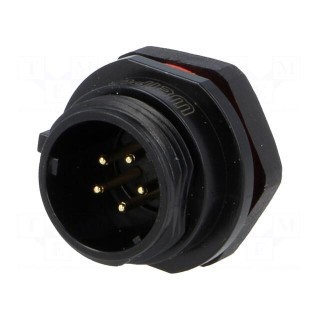Socket | SP13 | male | PIN: 5 | IP68 | 5A | soldering | for panel mounting