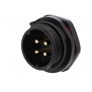SP21 | socket | male | PIN: 4 | IP68 | soldering | 500V | 4mm2 | 30A | -25÷85°C