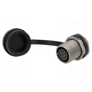 ST12 | socket | female | PIN: 9 | IP67 | 3A | soldering | 125V | 0.75mm2