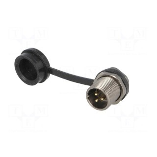 ST12 | socket | male | PIN: 3 | IP67 | 13A | soldering | 250V | 2mm2 | -25÷85°C