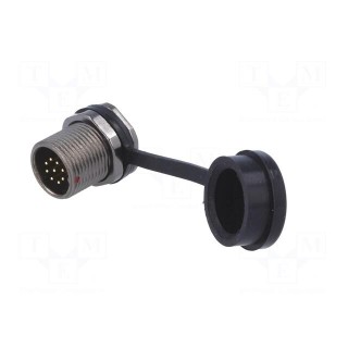 Socket | male | ST12 | PIN: 9 | IP67 | 3A | soldering | 125V | 0.75mm2