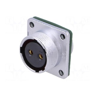 Socket | female | WF | PIN: 2 | IP67 | soldering | 500V | Case: size 20