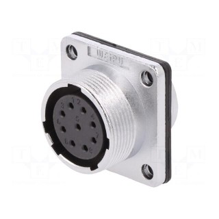WS | socket | female | PIN: 9 | flange (4 holes),for panel mounting