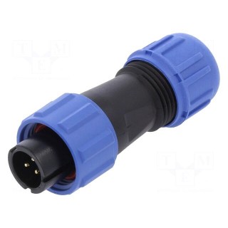 Plug | SP11 | male | PIN: 3 | IP68 | 4÷6.5mm | 5A | soldering | for cable