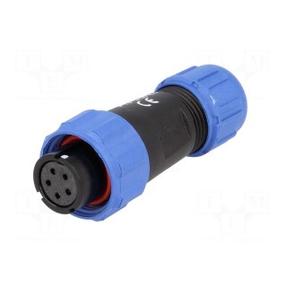 Plug | SP13 | female | PIN: 5 | IP68 | 4÷6.5mm | 5A | soldering | for cable
