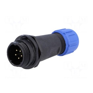 SP13 | plug | male | PIN: 5 | IP68 | 4÷6.5mm | 5A | soldering | for cable