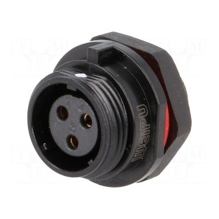 Socket | SP13 | female | PIN: 3 | IP68 | 13A | soldering | 250V | 2mm2
