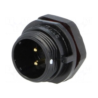SP13 | socket | male | PIN: 2 | IP68 | 13A | soldering | for panel mounting