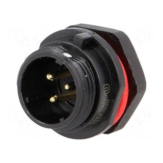 Socket | SP13 | male | PIN: 3 | IP68 | 13A | soldering | for panel mounting