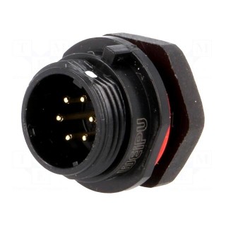 SP13 | socket | male | PIN: 6 | IP68 | 5A | soldering | for panel mounting