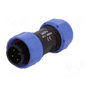 SP17 | plug | male | PIN: 4 | IP68 | 6÷10mm | soldering | for cable | 500V