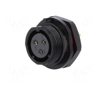 SP17 | socket | female | PIN: 3 | IP68 | soldering | 500V | 2mm2 | 10A