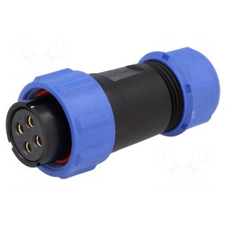 SP21 | plug | female | PIN: 4 | IP68 | 7÷12mm | screw terminal | for cable