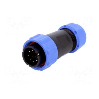SP21 | plug | male | PIN: 9 | IP68 | 7÷12mm | soldering | for cable | 500V