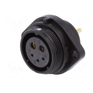 SP21 | socket | female | PIN: 5(2+3) | IP68 | soldering | 500V | Inom 1: 30A