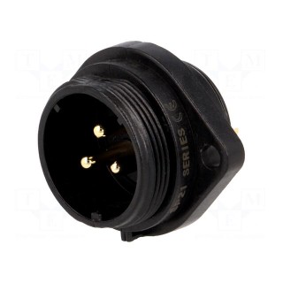 SP21 | socket | male | PIN: 3 | IP68 | soldering | 500V | 4mm2 | 30A | -25÷85°C