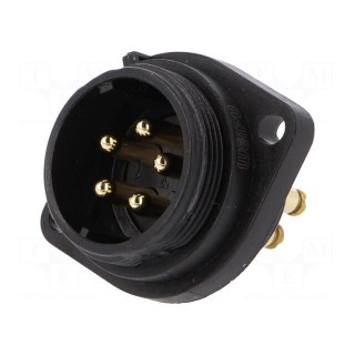 Socket | male | SP21 | PIN: 5 | IP68 | screw terminal | 500V | 1.5mm2 | 30A