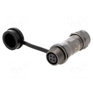 ST12 | plug | female | PIN: 4 | IP67 | 5÷8mm | 5A | soldering | for cable
