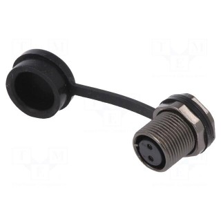 Socket | ST12 | female | PIN: 2 | IP67 | 13A | soldering | 250V | 2mm2
