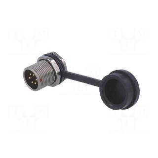 ST12 | socket | male | PIN: 6 | IP67 | 5A | soldering | 125V | 0.75mm2