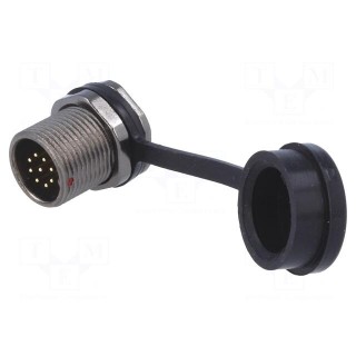 Socket | male | ST12 | PIN: 9 | IP67 | 3A | soldering | 125V | 0.75mm2