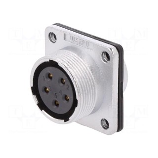 WS | socket | female | PIN: 5 | flange (4 holes),for panel mounting