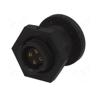 Connector: circular | EN2 | socket | female | THT | for panel mounting