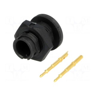 Connector: circular | EN2 | socket | male | soldering | PIN: 2 | 7A | IP68
