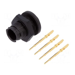 Connector: circular | Series: EN2 | socket | male | soldering | PIN: 4 | 5A