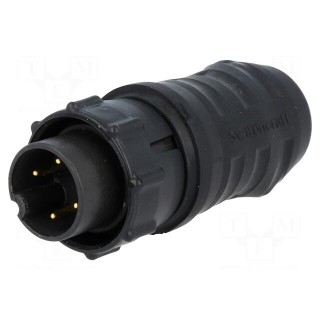 Connector: circular | EN3 | plug | male | soldering | for cable | PIN: 4