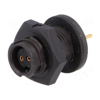 Connector: circular | EN2 | socket | female | THT | for panel mounting
