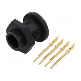 Connector: circular | Series: EN2 | socket | male | soldering | PIN: 4 | 5A