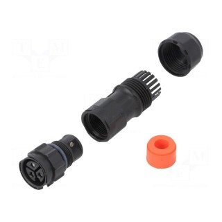 Connector: circular | plug | for cable | PIN: 3 | female | with contacts