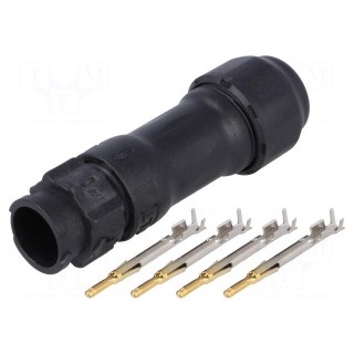 Connector: circular | plug | for cable | PIN: 4 | male | with contacts