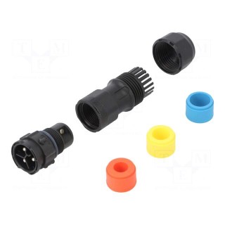 Connector: circular | plug | for cable | PIN: 3 | male | with contacts
