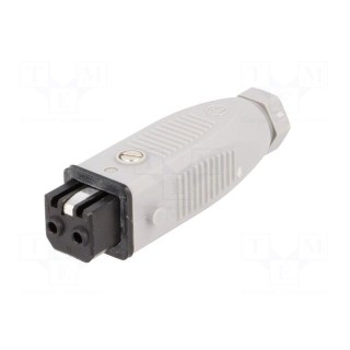 Connector: rectangular | ST | plug | female | PIN: 2 | tinned | IP54 | 16A